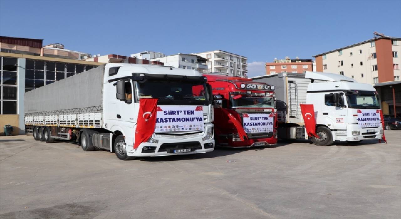 Siirt’ten sel felaketinin yaşandığı Kastamonu’ya 3 tır yardım malzemesi gönderildi