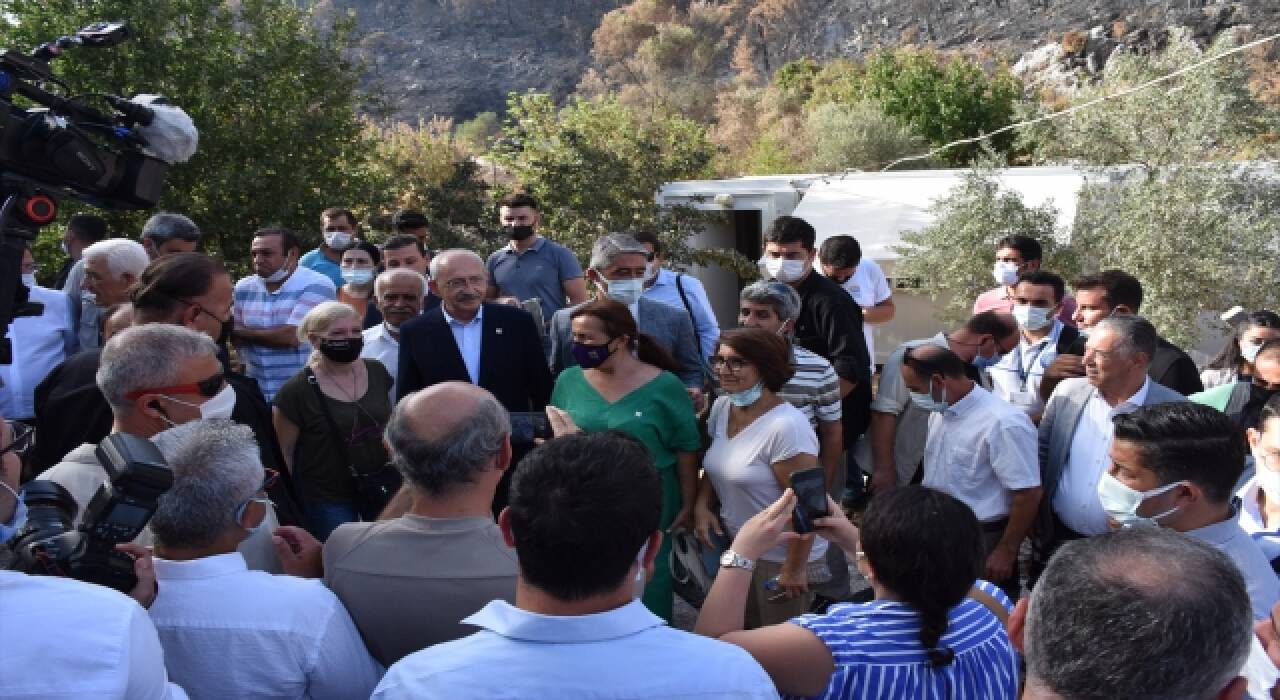 CHP Genel Başkanı Kılıçdaroğlu, Marmaris’te yangınlardan etkilenen mahalleleri ziyaret etti: