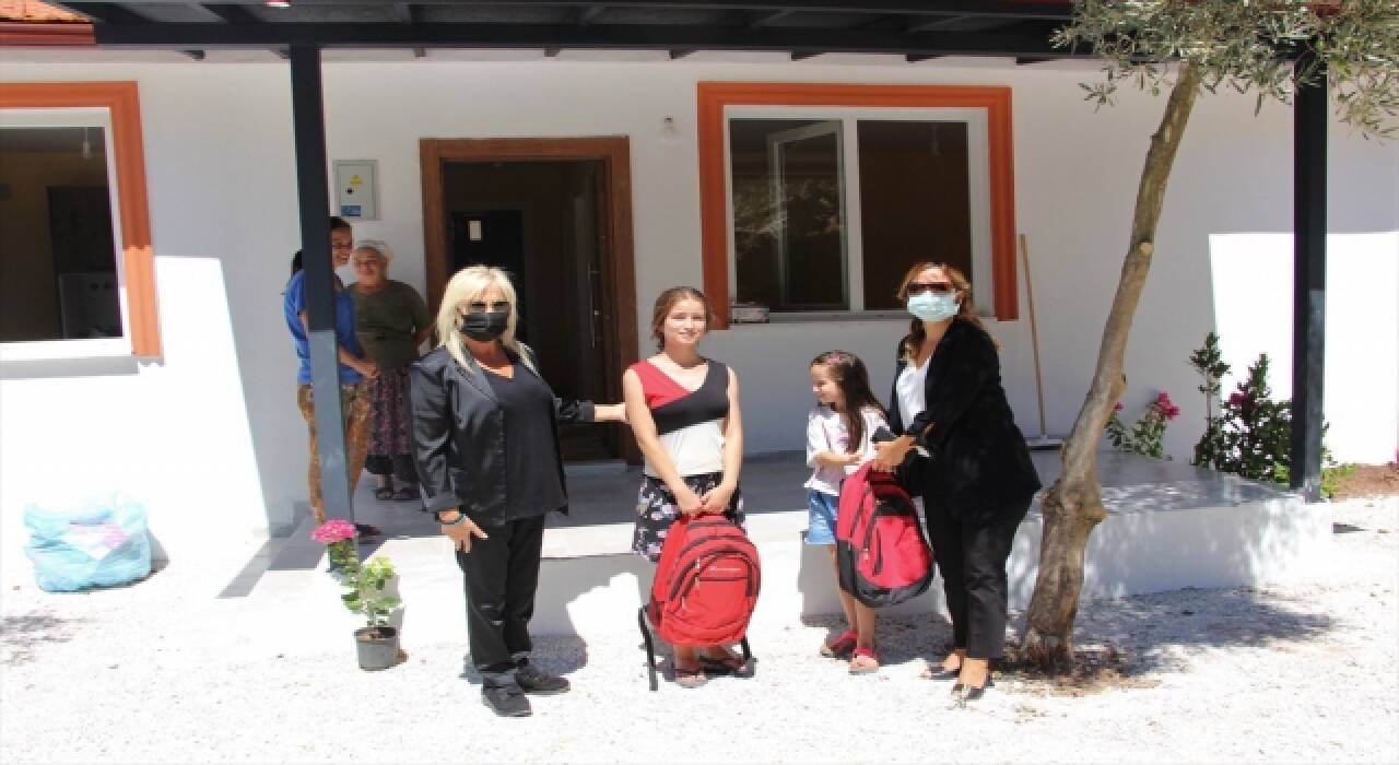 Marmaris’te orman yangınından etkilenen öğrenciler yeni evlerinde ziyaret edildi