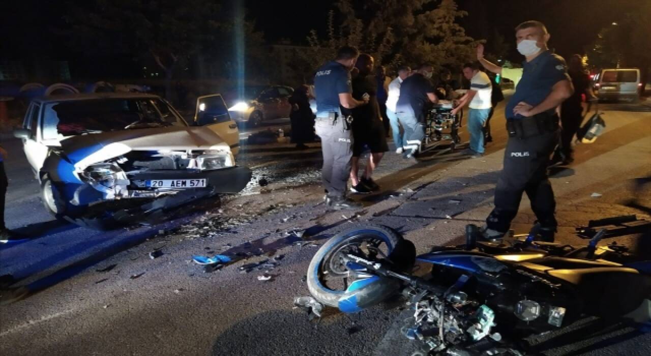 Isparta’da otomobille çarpışan motosiklet sürücü yaralandı