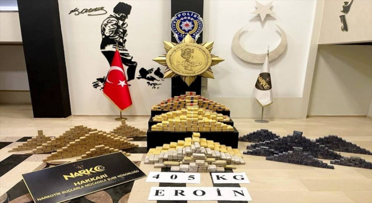 Hakkari’de 405 kilo 600 gram eroin ele geçirildi