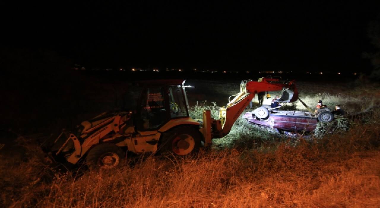 Muğla’da otomobil  şarampole yuvarlandı!