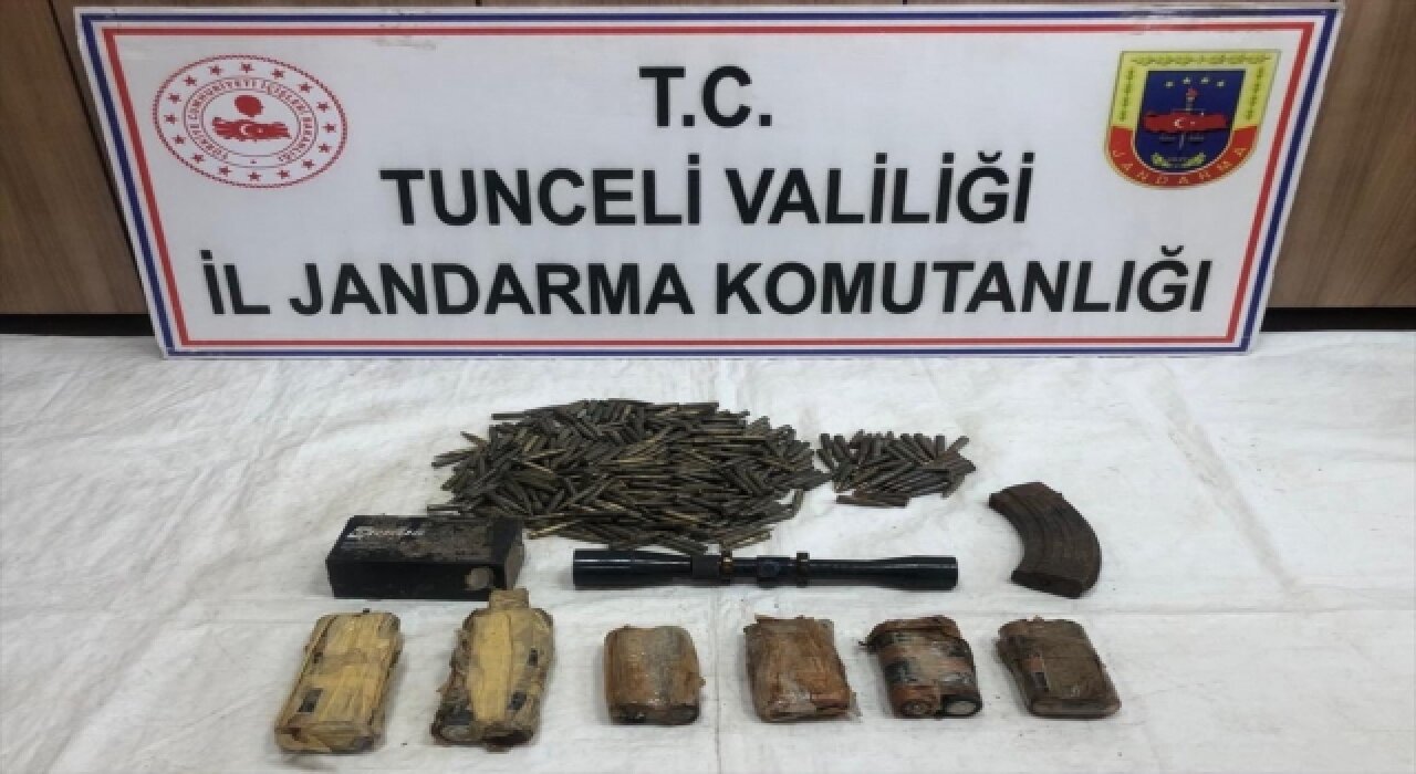 Tunceli’de teröristlere ait mühimmat ve yaşam malzemesi ele geçirildi