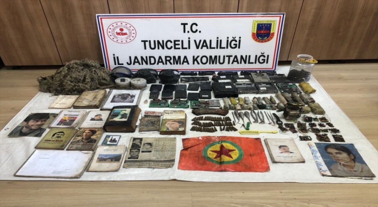 Tunceli’de teröristlere ait mühimmat ve yaşam malzemesi ele geçirildi 