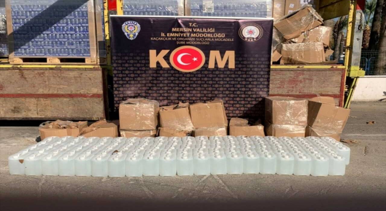 Mersin’de 900 litre etil alkol ele geçirildi