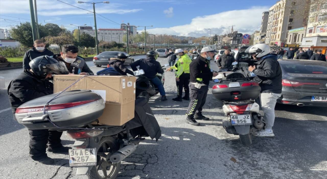 İstanbul’da motokuryeler, motosiklet ve scooterlara yönelik denetim yapıldı