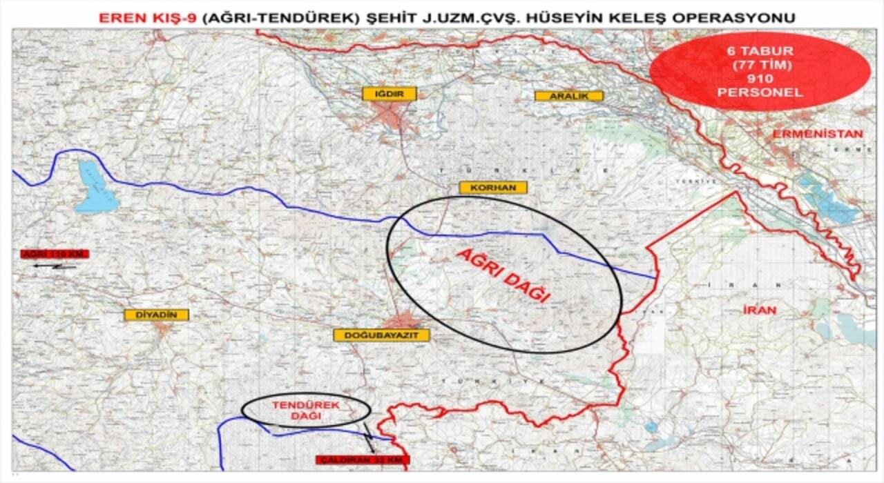 Ağrı ve Iğdır’da ”Eren Kış9 Şehit Jandarma Uzman Çavuş Hüseyin Keleş” operasyonu başlatıldı