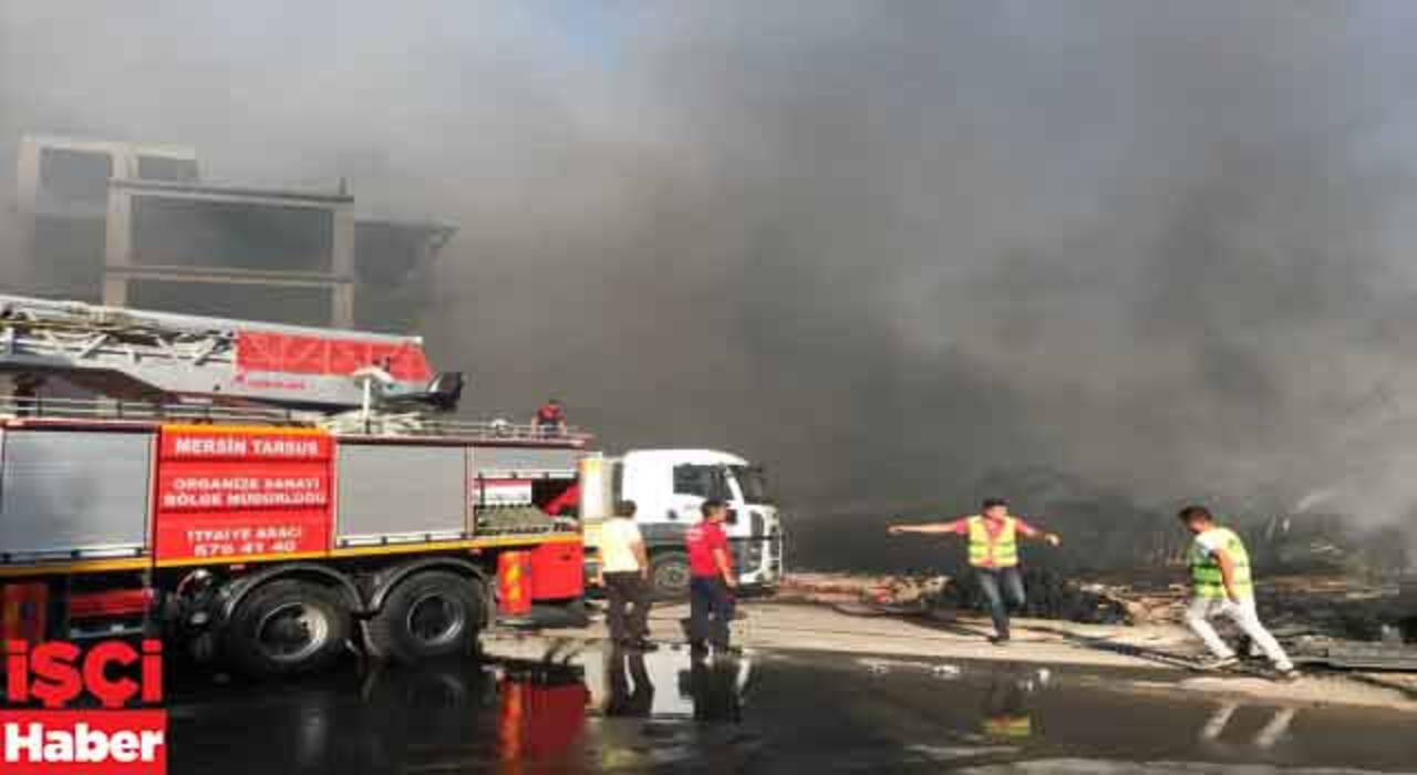 Mersin’de Büyük Felaket:  Çivi fabrikasında çıkan yangına müdahale güçlükle devam ediyor