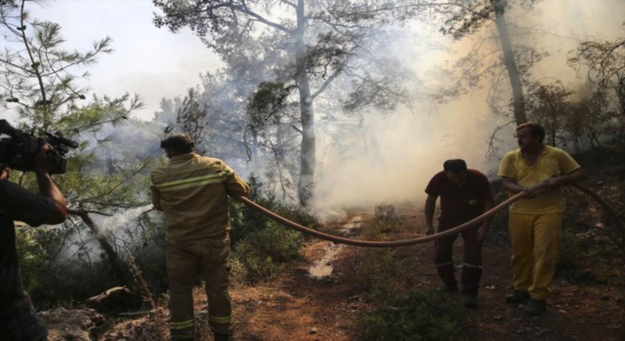 Milas ve Bodrum’da ormanlık alanda çıkan yangınlar kontrol altına alınmaya çalışılıyor