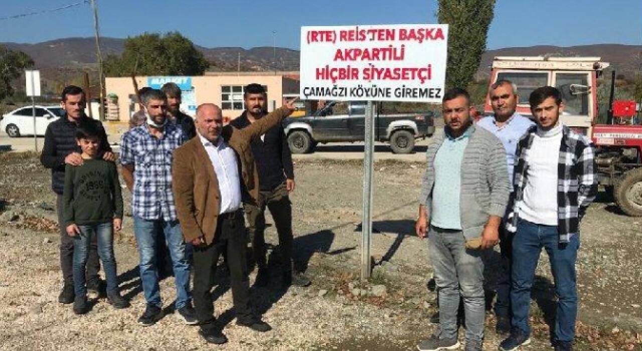 Reis'ten başka hiçbir AK Parti'li giremez tabelası