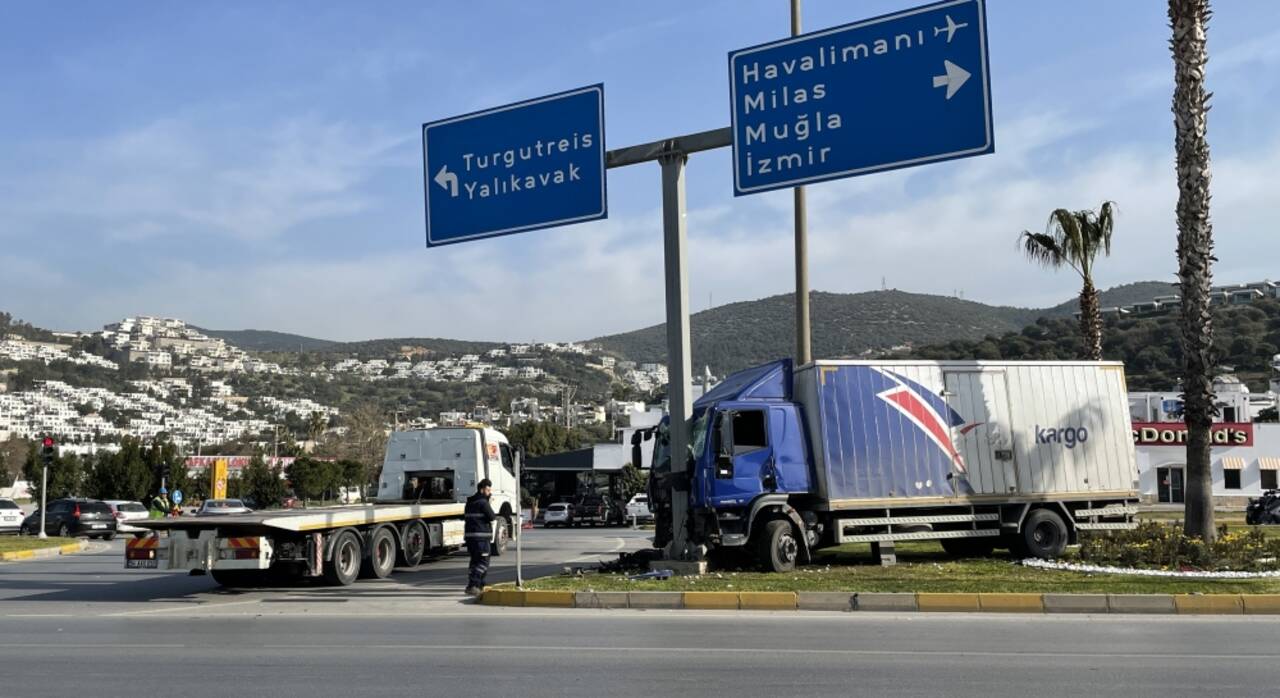 Bodrum'da kaza yapan kamyonet sürücüsü ağır yaralandı