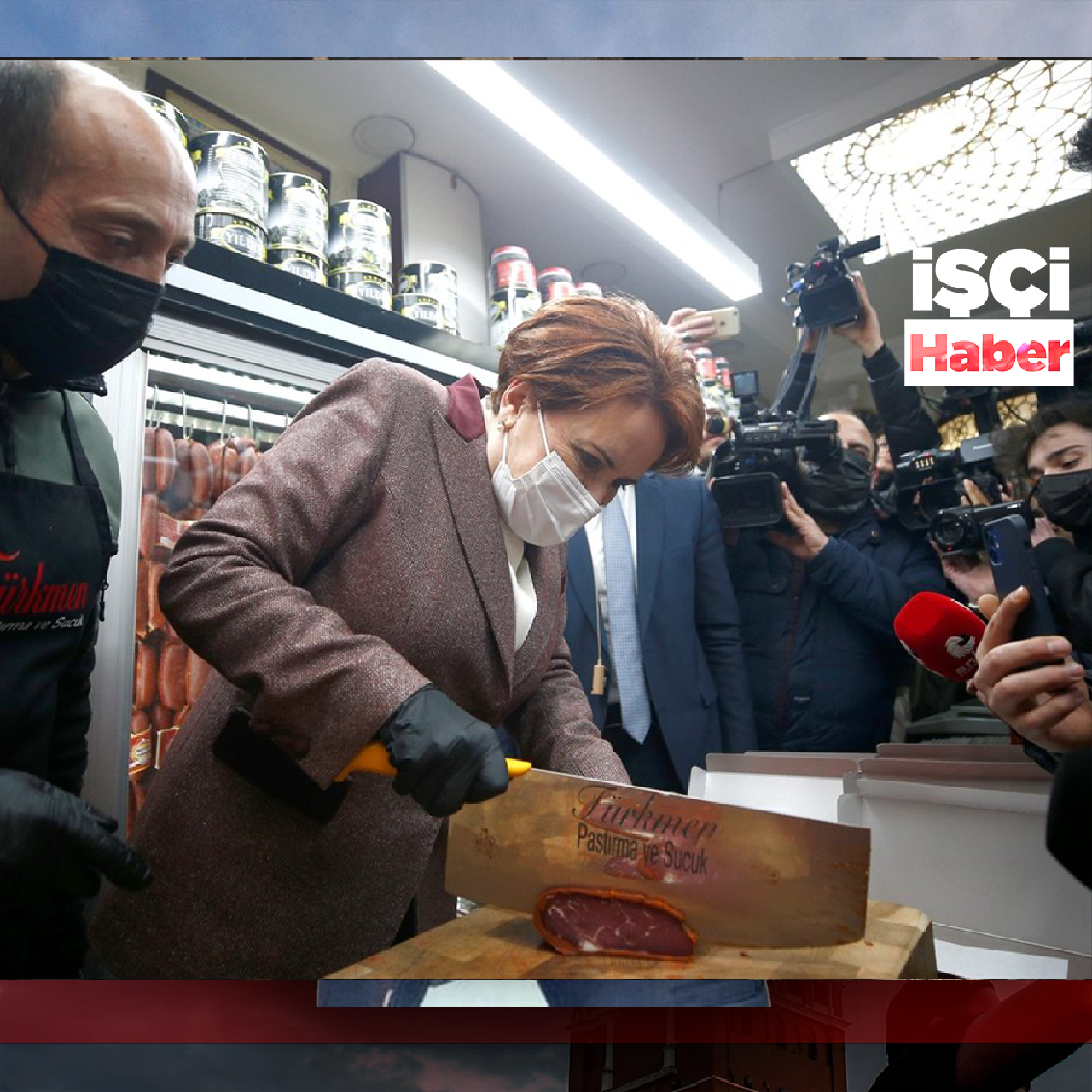 Meral Akşener pastırma doğruyor