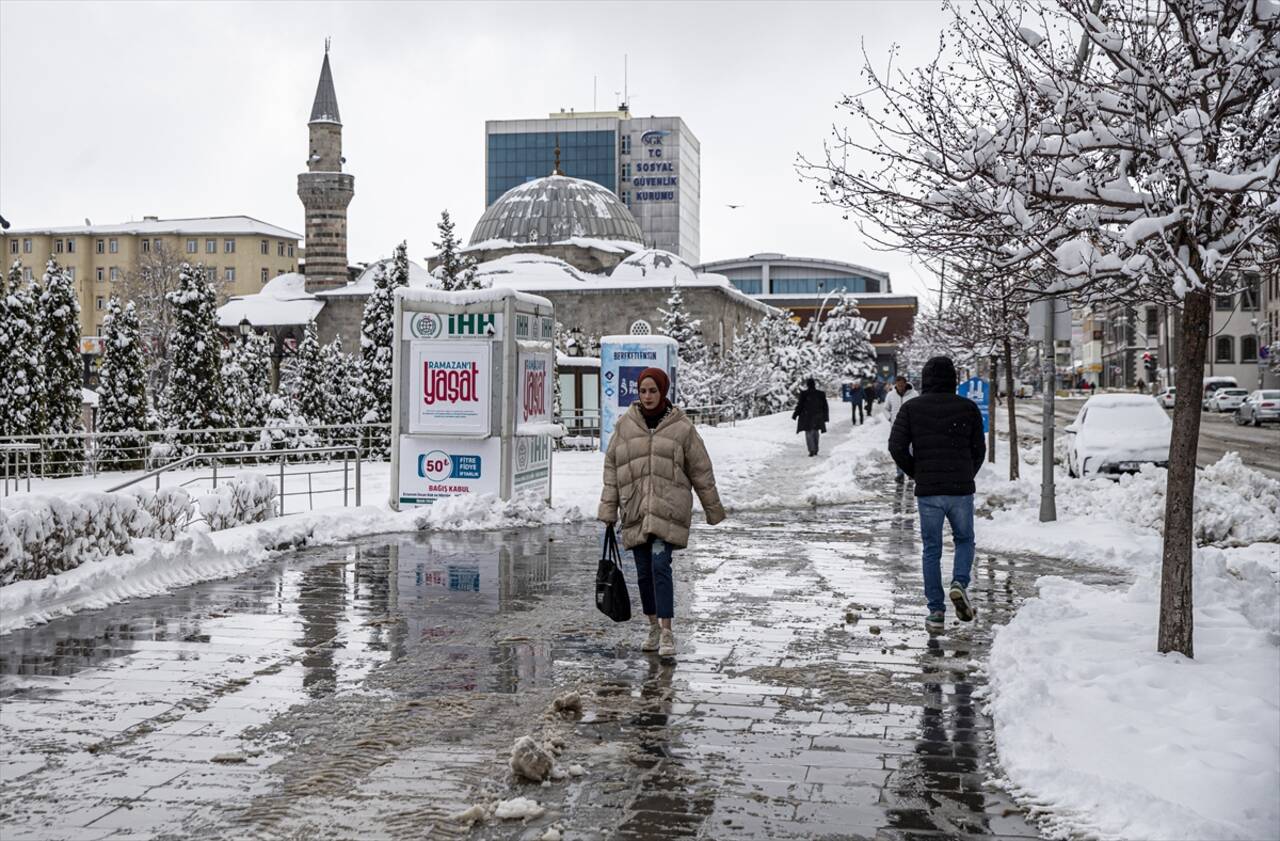 ERZURUM - Nisanda kar ve soğuk hava etkili oluyor