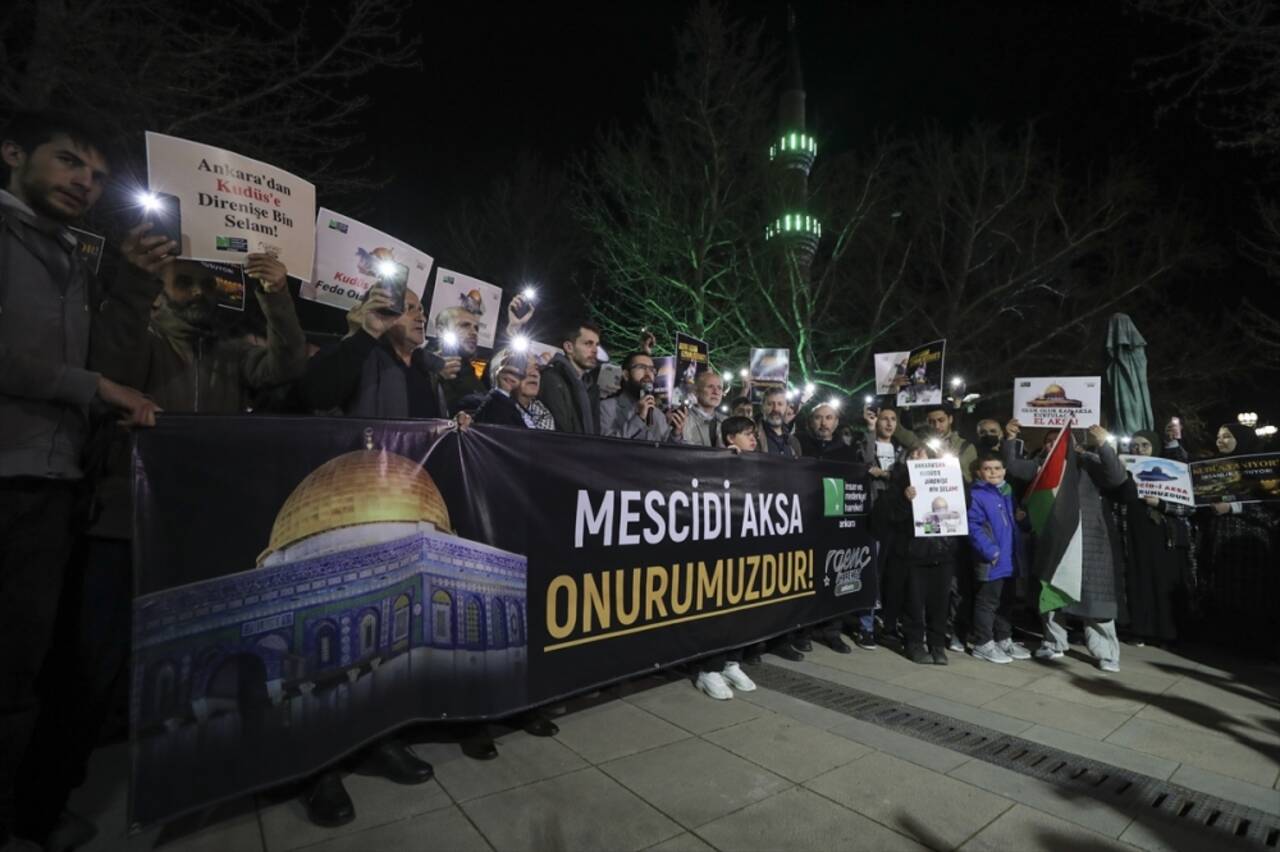 İsrail güçlerinin Mescid-i Aksa baskını başkentte protesto edildi