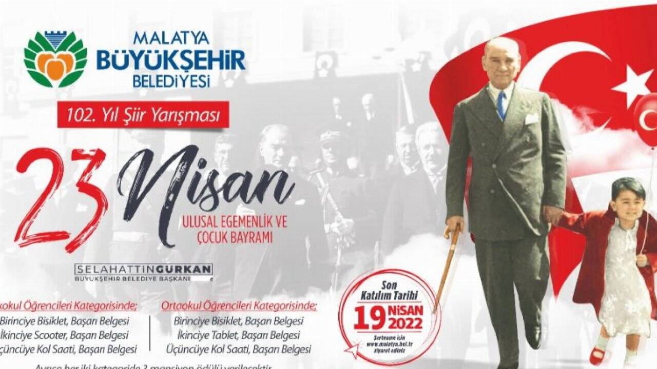 Malatya'da 23 Nisan'a özel şiir yarışması 