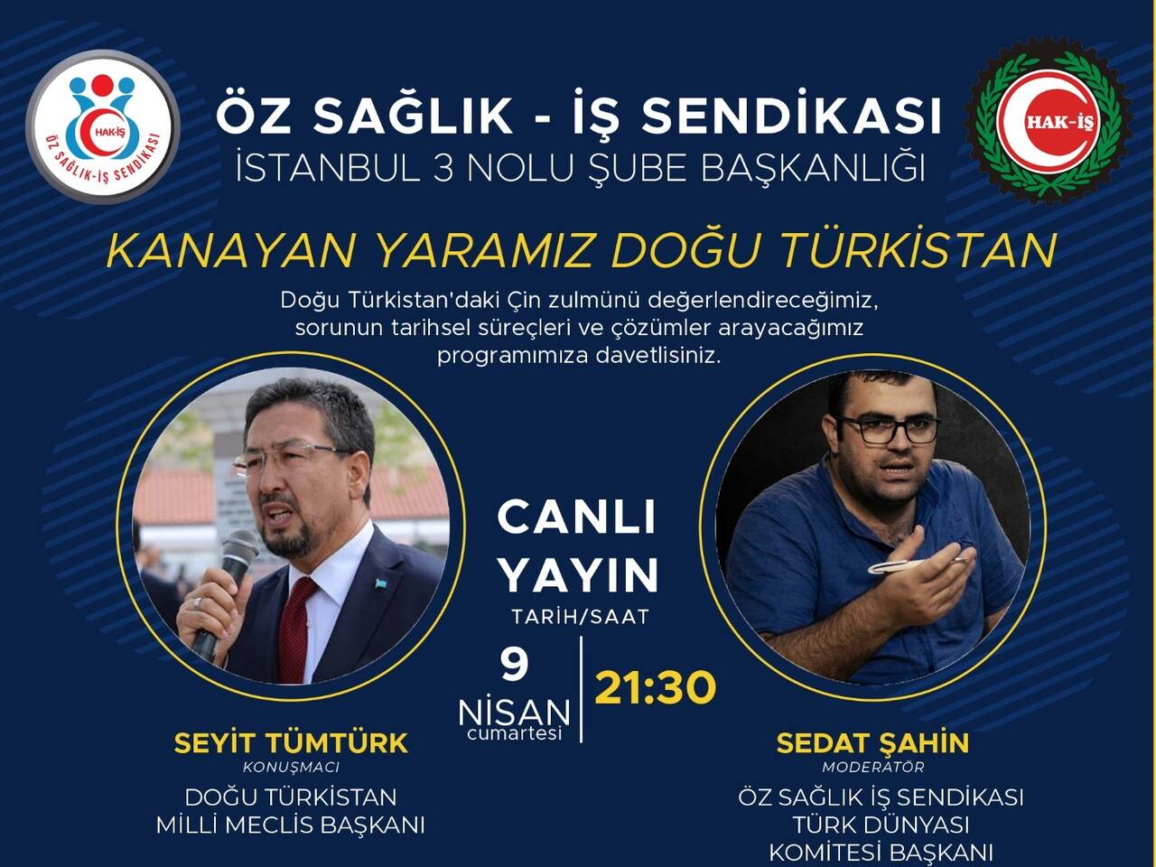 Öz Sağlık-İş'ten 'Kanayan Yaramız Doğu Türkistan' Programı