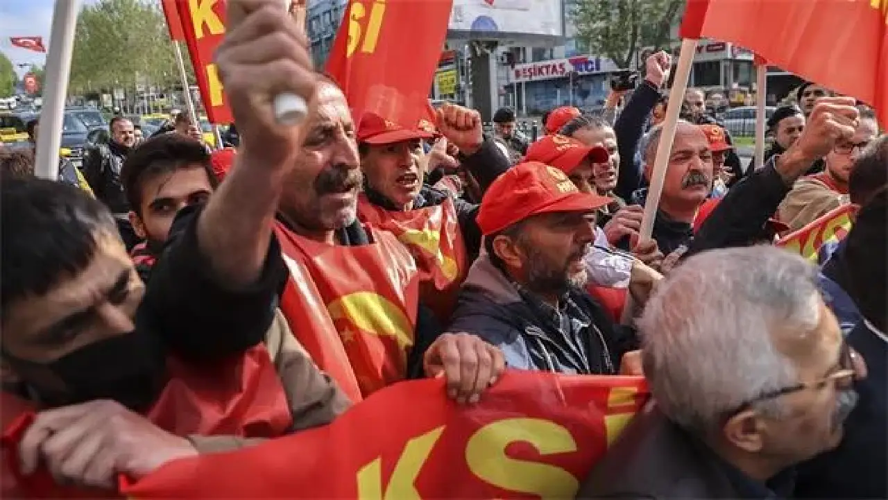 Taksim'e girmek isteyen işçi gruplara gözaltı!