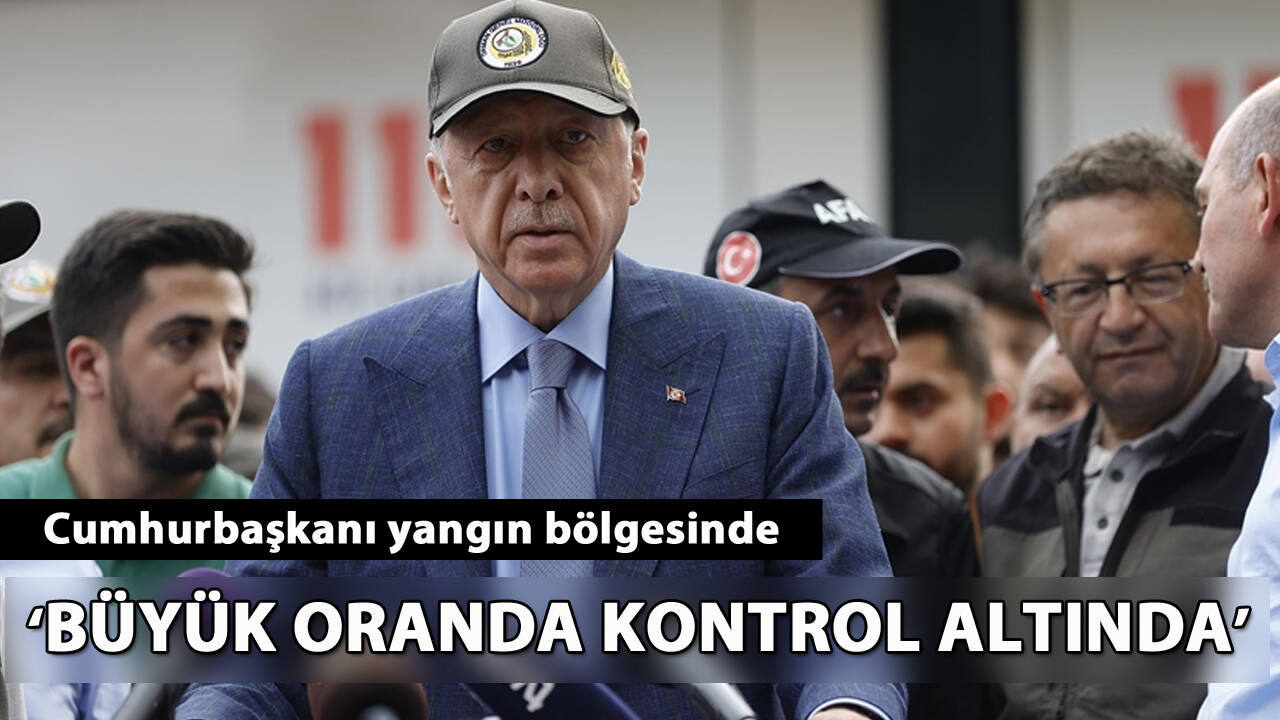 Cumhurbaşkanı Erdoğan yangın bölgesinde: 'Büyük oranda kontrol altında'