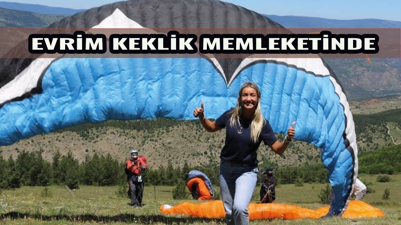 Evrim Keklik, memleketinde yamaç paraşüt yarışmalarında boy gösterdi