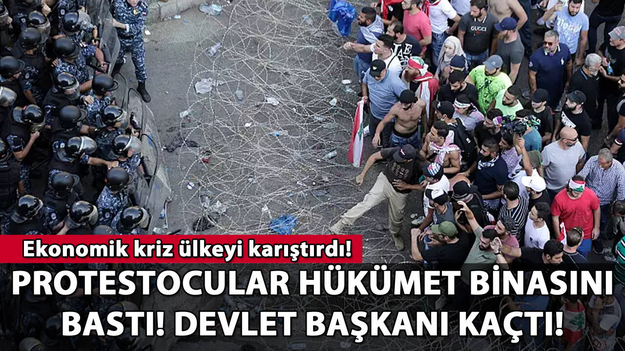 Protestocular hükümet binasını bastı, devlet başkanı kaçtı!