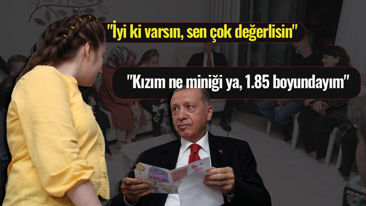 Cumhurbaşkanı Erdoğan'ı güldüren şiir! "Kızım ben 1.85 boyundayım..."