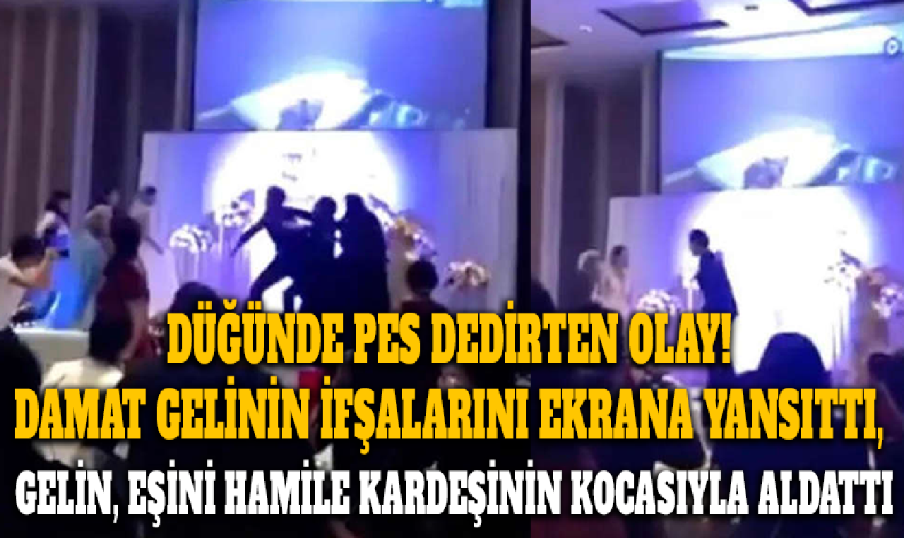 Düğünde pes dedirten olay! Damat gelinin ifşalarını ekrana yansıttı, Gelin hamile kardeşinin kocasıyla aldattı