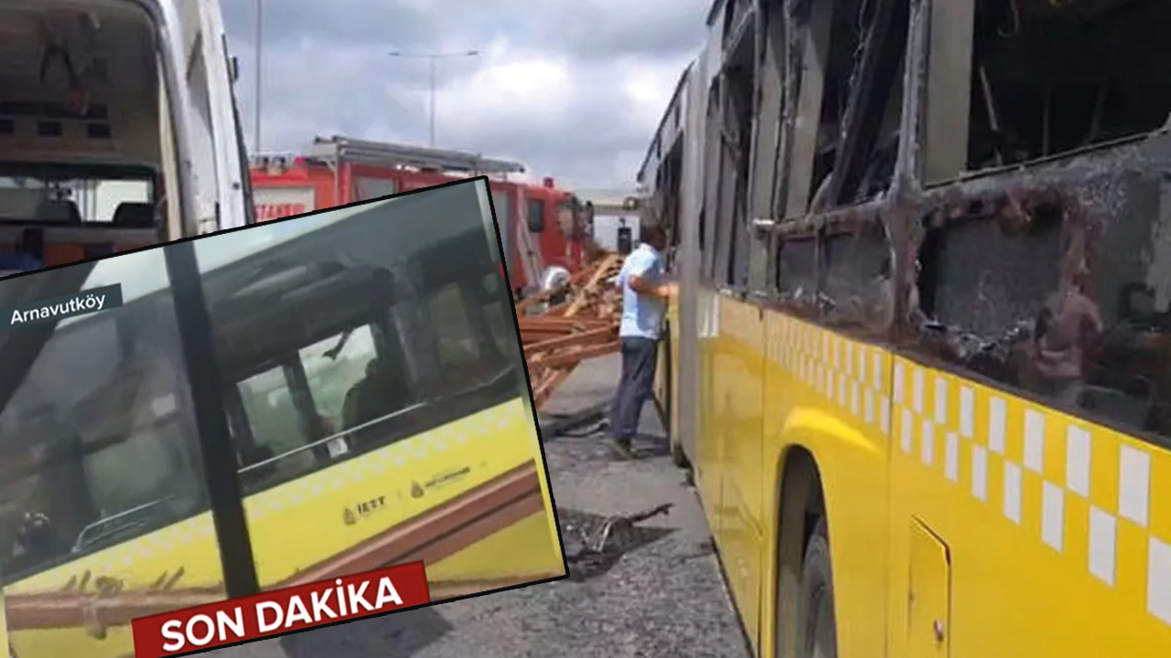 Son dakika...Kamyondaki demirler İETT otobüsüne düştü!