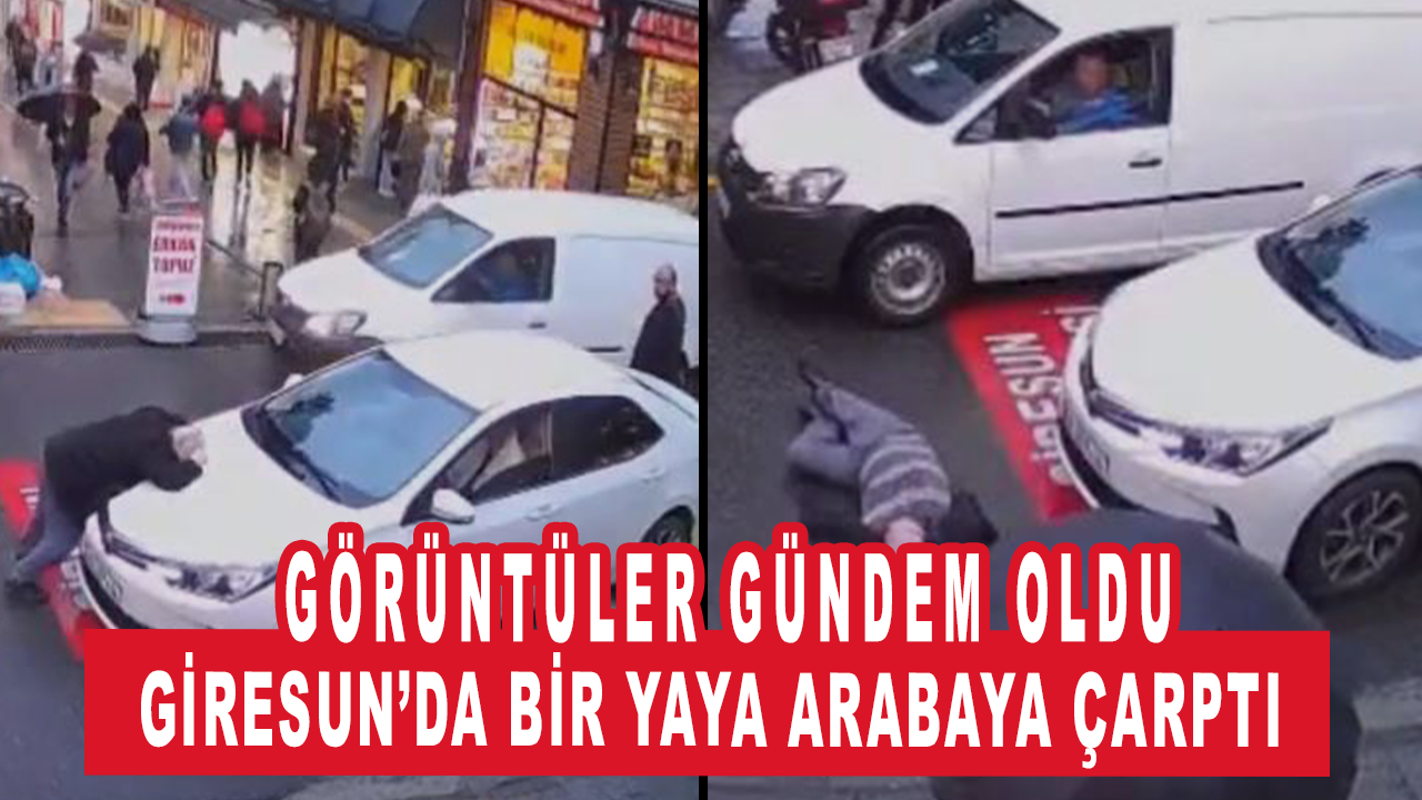 Giresun'da şaşkınlık yaratan kaza: Yaya, arabaya çarptı