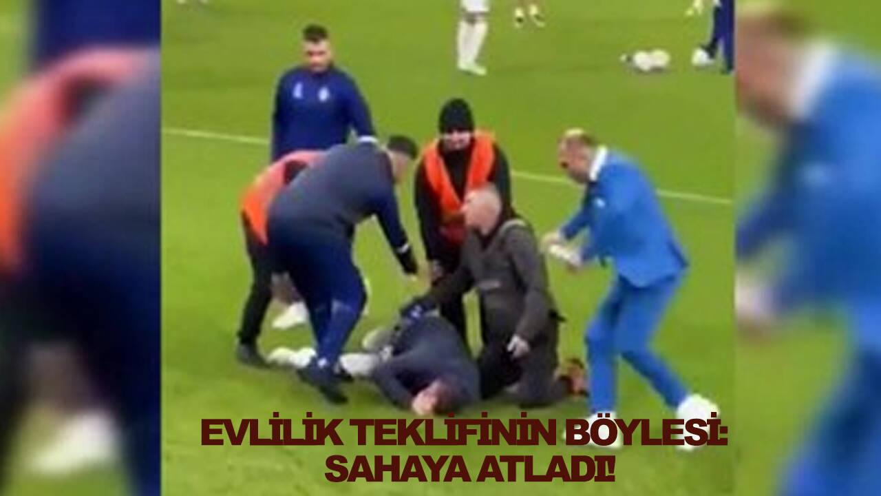 Evlilik teklifinin böylesi: Sahaya atladı!