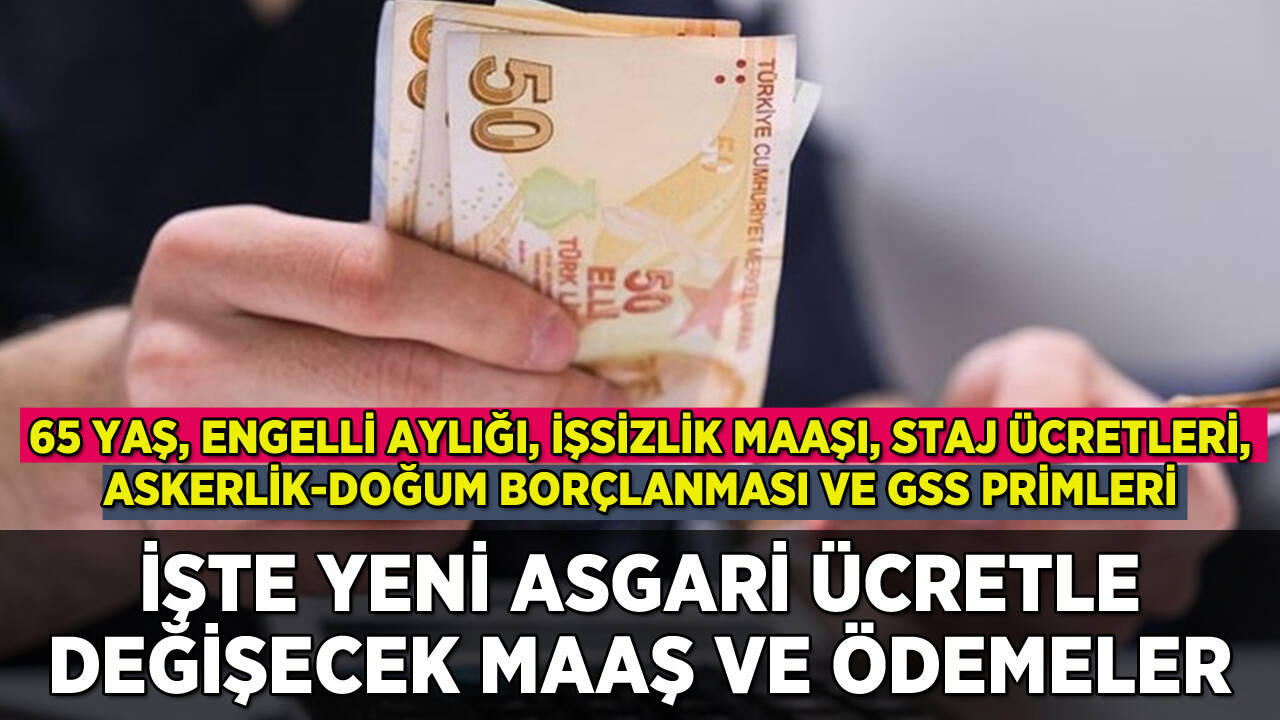 İşte asgari ücretle birlikte değişecek maaş ve ödemelerin ayrıntıları