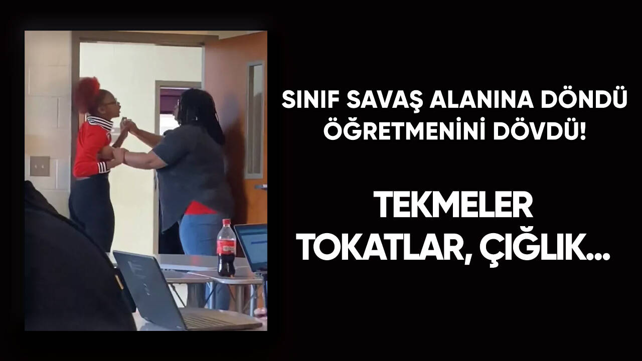 Herkesin gözü önünde öğretmenine öyle bir saldırdı ki...