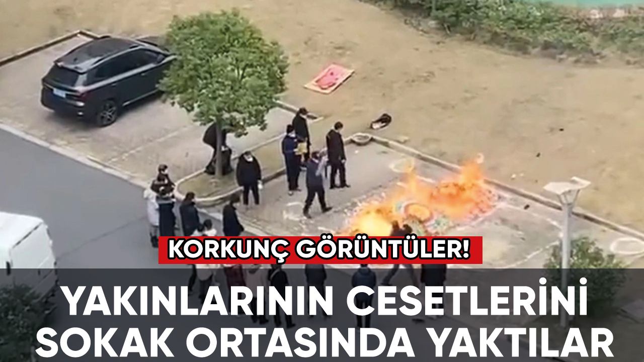 Korkunç görüntüler! Yakınlarının cesetlerini sokak ortasında yaktılar