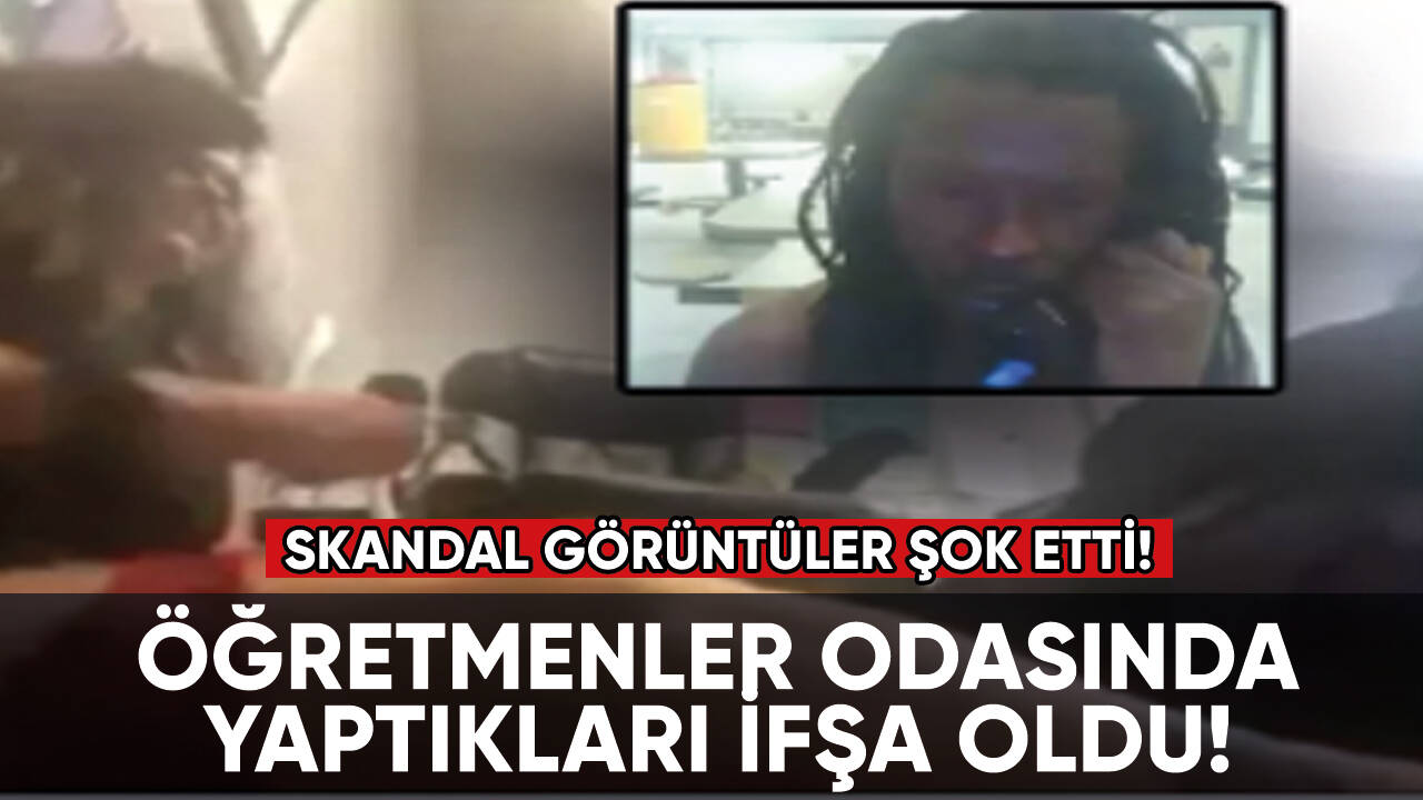 Öğretmenler odasında sevgilisiyle görüntülü konuşan öğretmen soyundu!