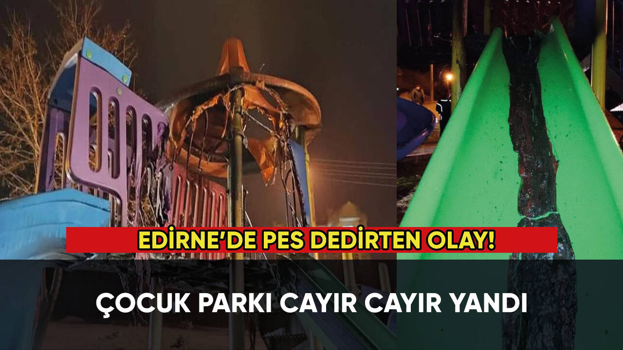 Pes dedirten olay: çocuk parkını ateşe verdi