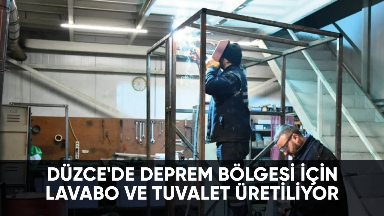 Düzce'de deprem bölgesi için lavabo ve tuvalet üretiliyor