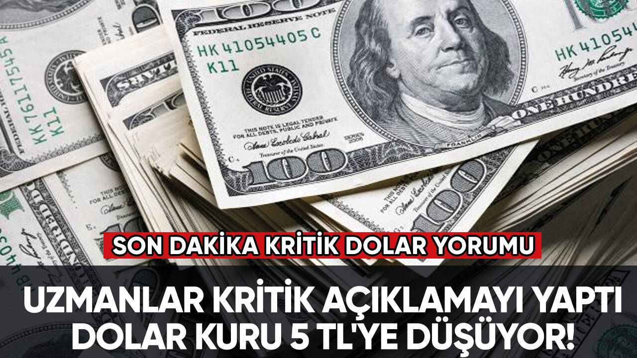 Uzmanlar kritik açıklamayı yaptı: Son dakika dolar kuru 5 TL'ye düşüyor!