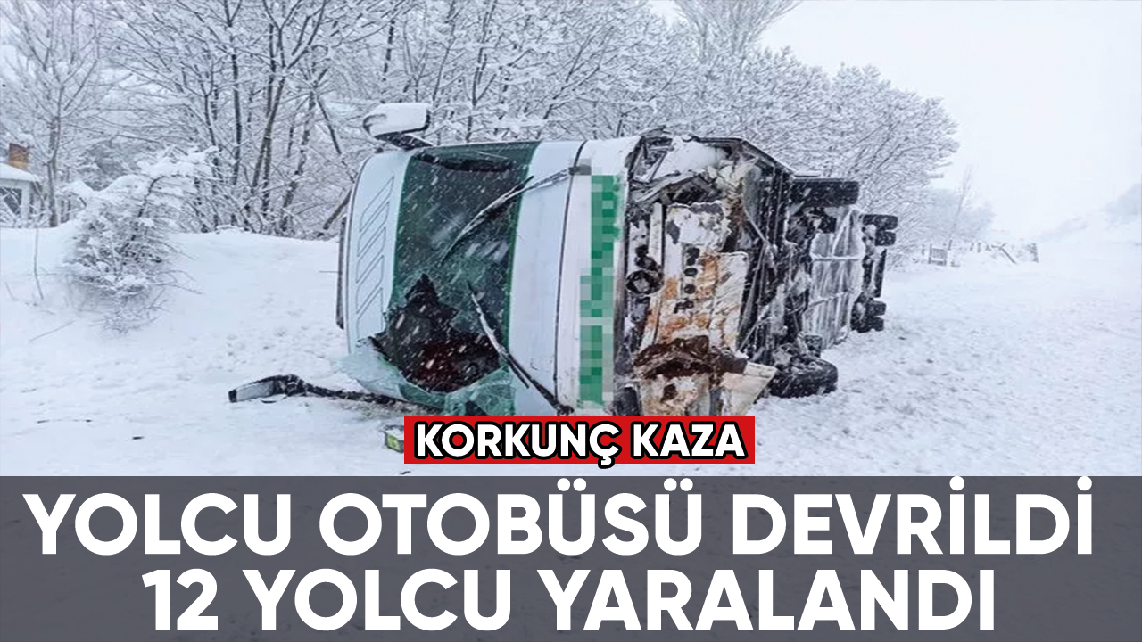 Yolcu otobüsü devrildi, yaralılar var