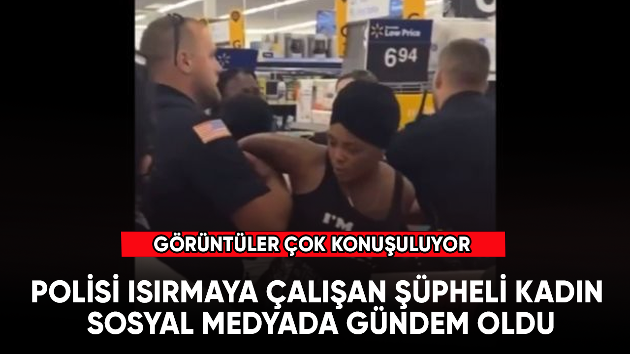 ABD'de polisi ısırmaya çalışan şüpheli kadın sosyal medyada gündem oldu