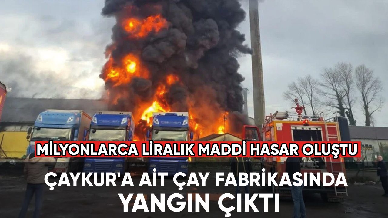 ÇAYKUR'a ait çay fabrikasında yangın çıktı