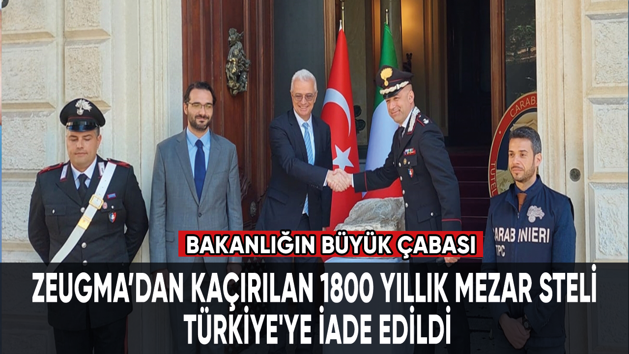 Kaçırılan 1800 yıllık mezar steli, Türkiye'ye iade edildi