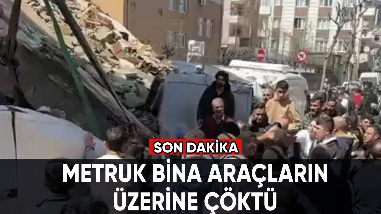 Son dakika... Metruk bina araçların üzerine çöktü