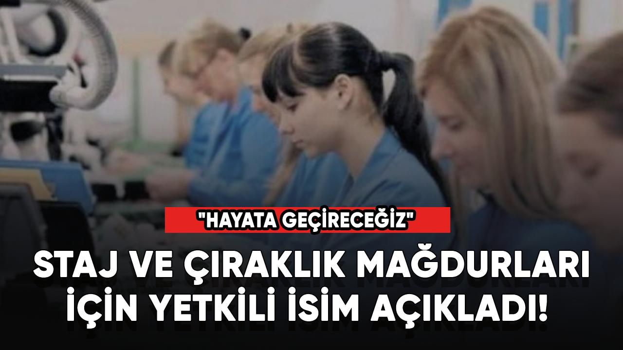 Staj ve çıraklık mağdurları için yetkili isim açıkladı! "Hayata geçireceğiz"