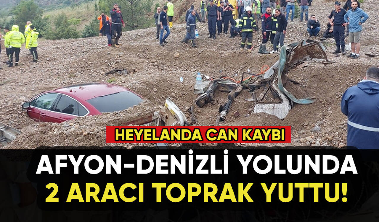 Afyon-Denizli yolunda 2 araç toprağa gömüldü: 1 ölü