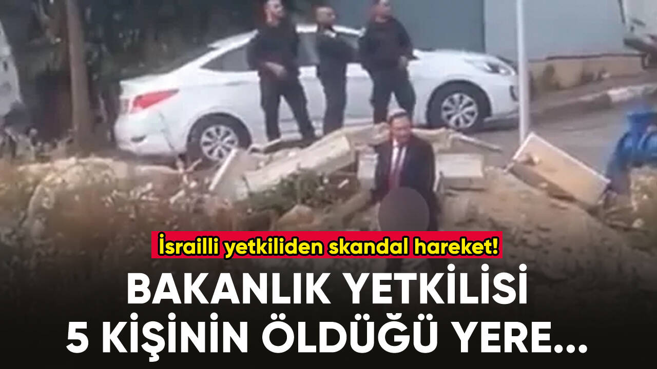 İsrailli yetkilinin, 5 Filistinlinin öldürüldüğü yerde ulu orta tuvaletini yapması tepki çekti