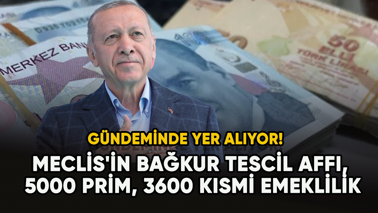 Meclis'in gündeminde yer alıyor!  Bağkur tescil affı, 5000 prim, 3600 kısmi emeklilik...