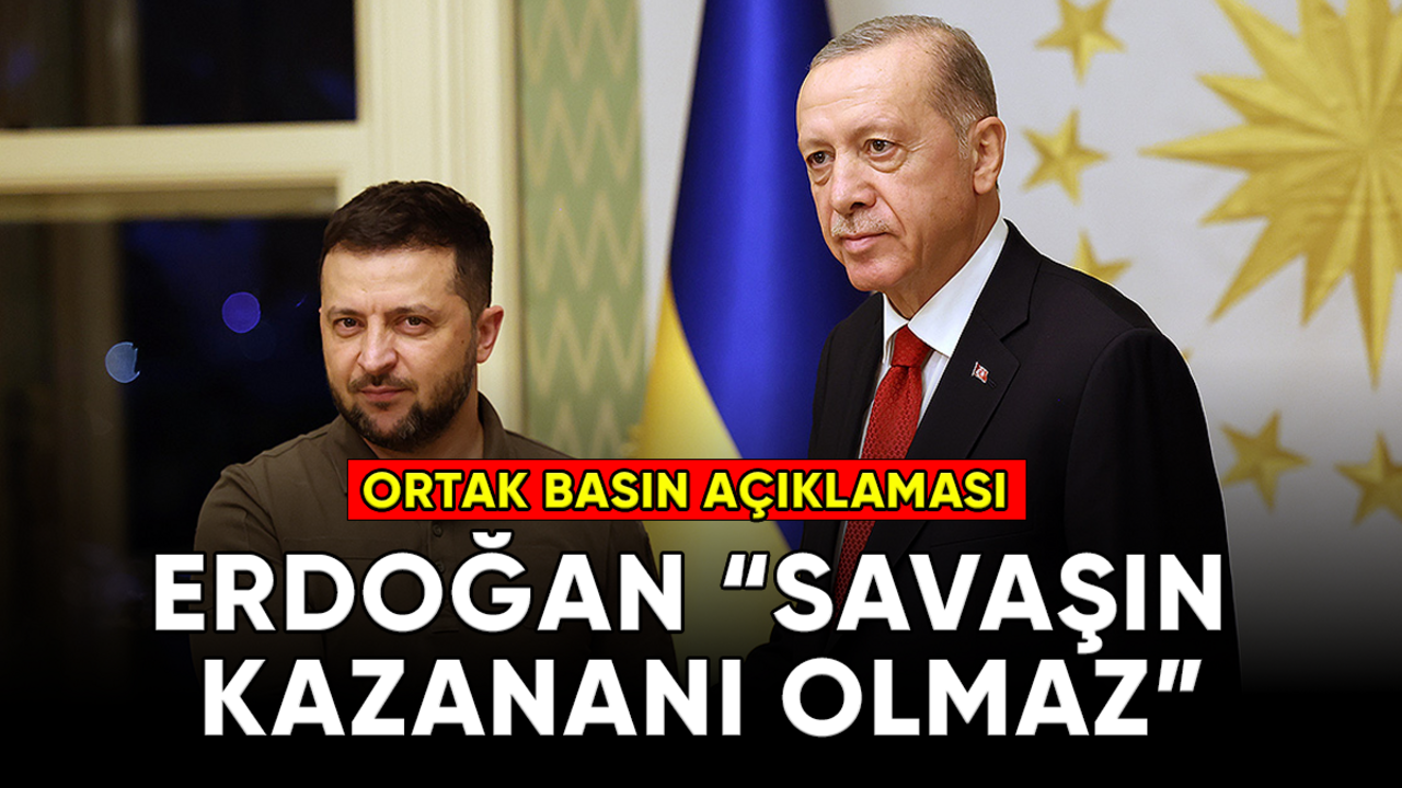 Cumhurbaşkanı Erdoğan ile Ukrayna Devlet Lideri Zelenskiy ortak basın açıklaması düzenledi.