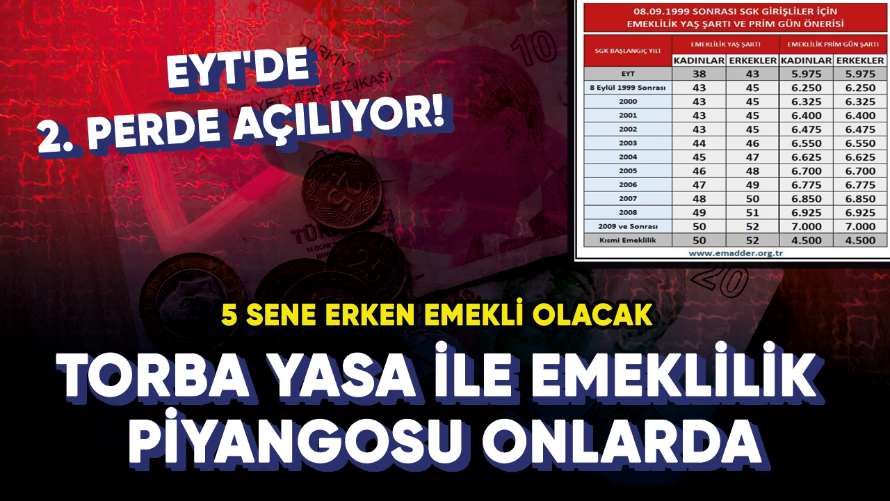 EYT'de 2. Perde açılıyor! Torba yasa ile emeklilik piyangosu onlarda: 5 sene erken emekli olacak