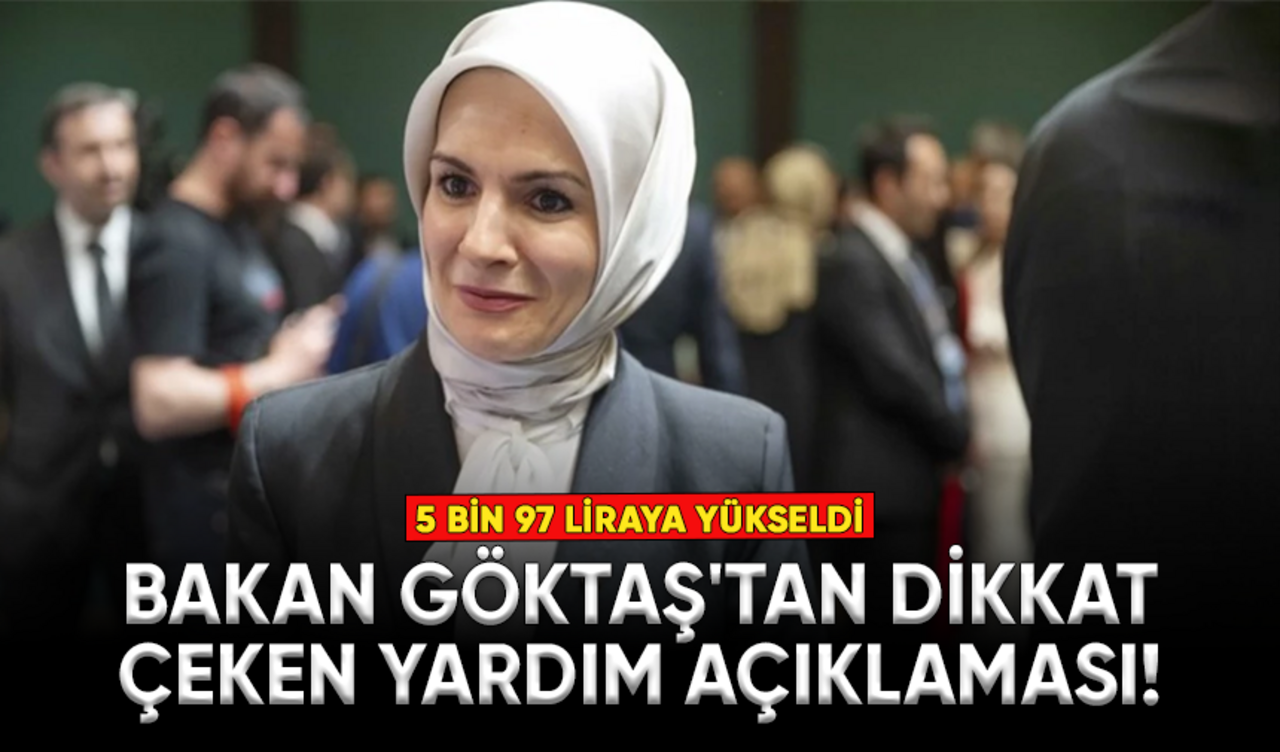 Aile ve Sosyal Hizmetler Bakanı Göktaş'tan dikkat çeken yardım açıklaması!