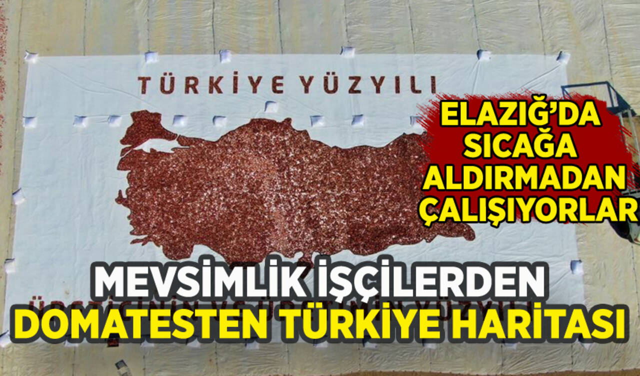 Elazığ'da mevsimlik tarım işçilerinden Türkiye haritası