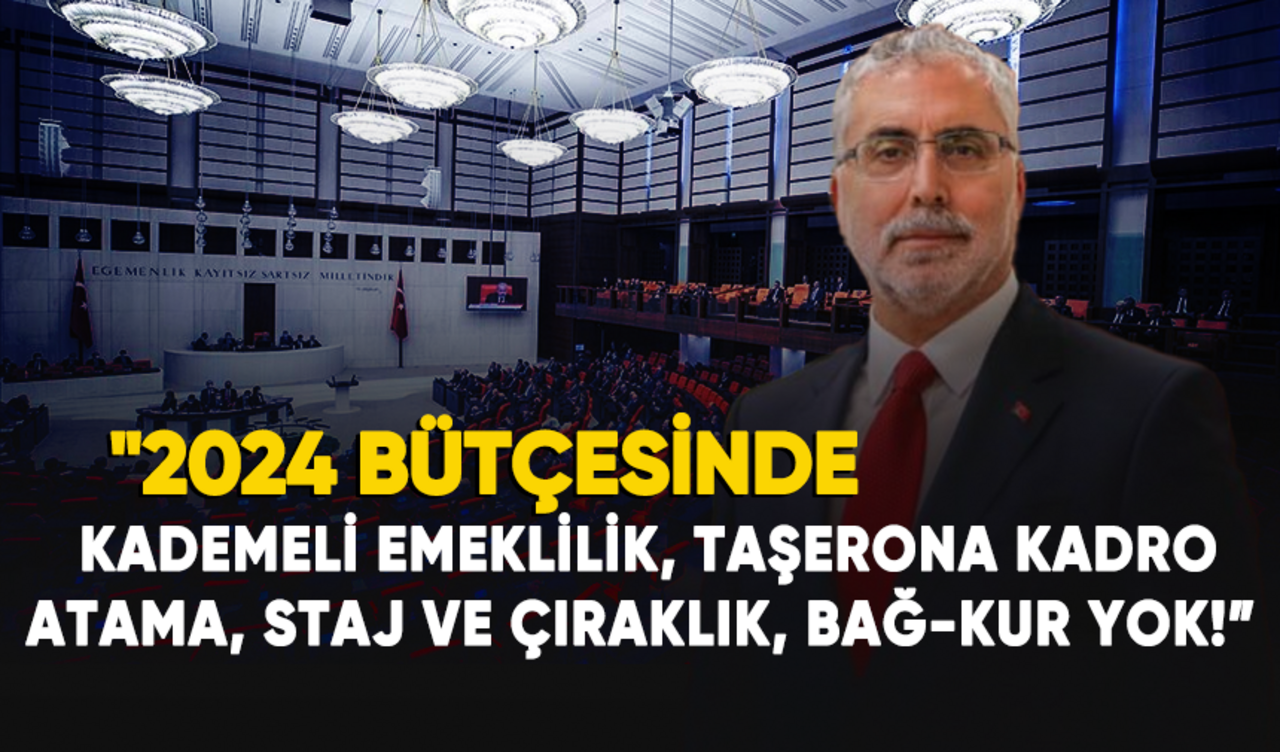 "2024 bütçesinde kademeli emeklilik, taşerona kadro, atama, staj ve çıraklık, Bağ-Kur yok!"